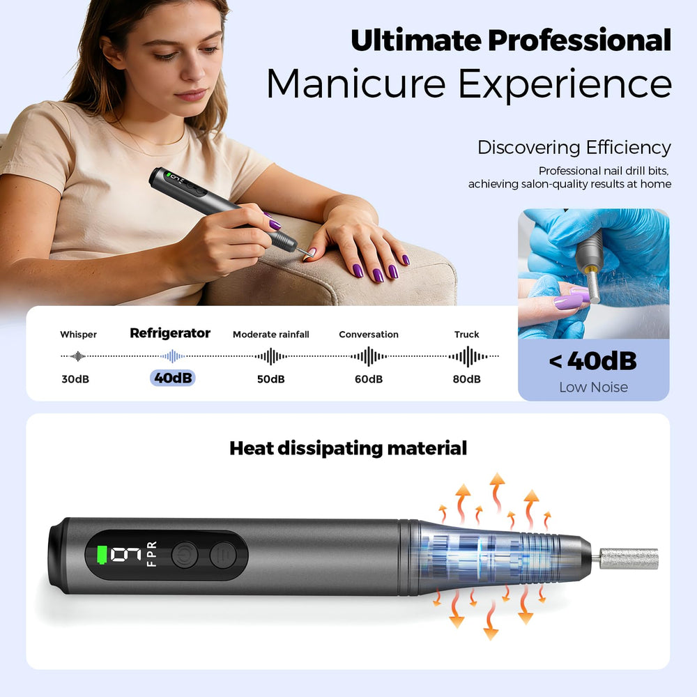 Ccigedy travel-ready nail drill shown in compact form for on-the-go use