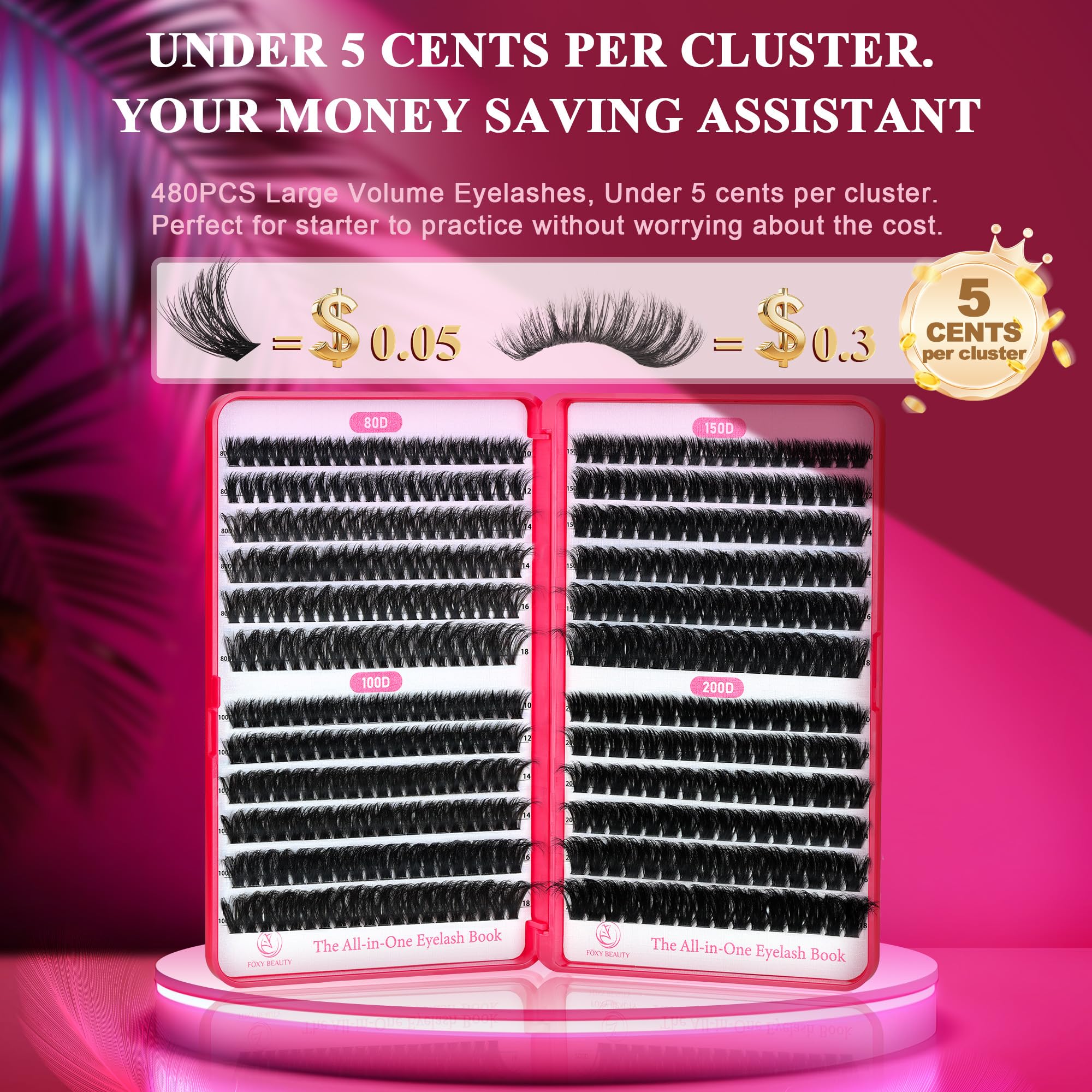 CCODDY Bombshell X value kit with 480 lashes and accessories