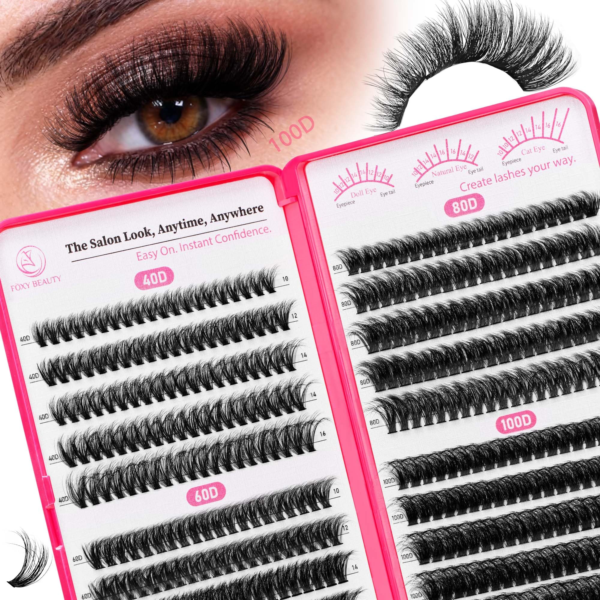 CCODDY lash clusters 40D-60D-80D-100D collection for dramatic volume and versatility