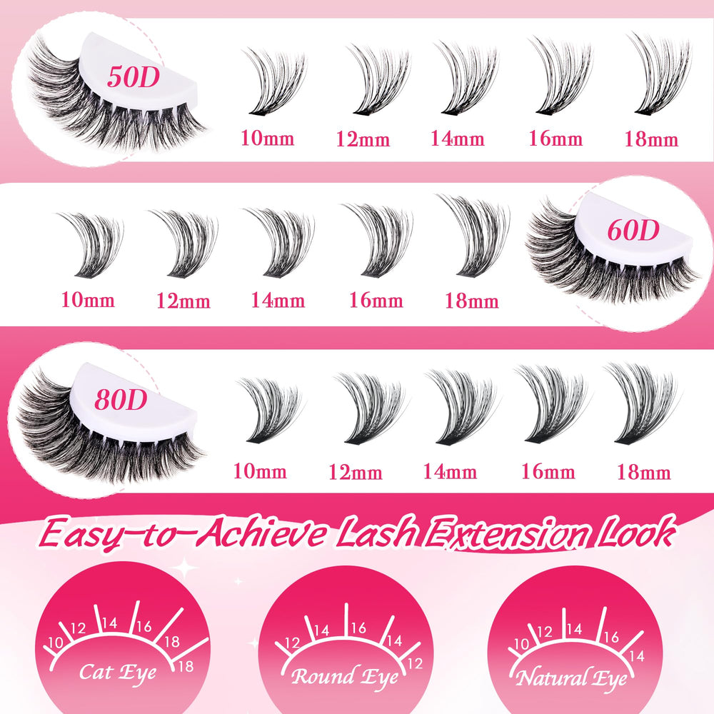 CCODDY lash clusters 50D for dramatic at-home lashes
