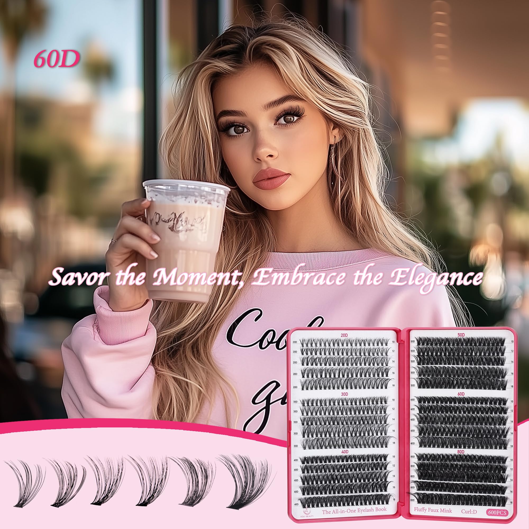 CCODDY lash clusters 80D for bold, cat-eye looks