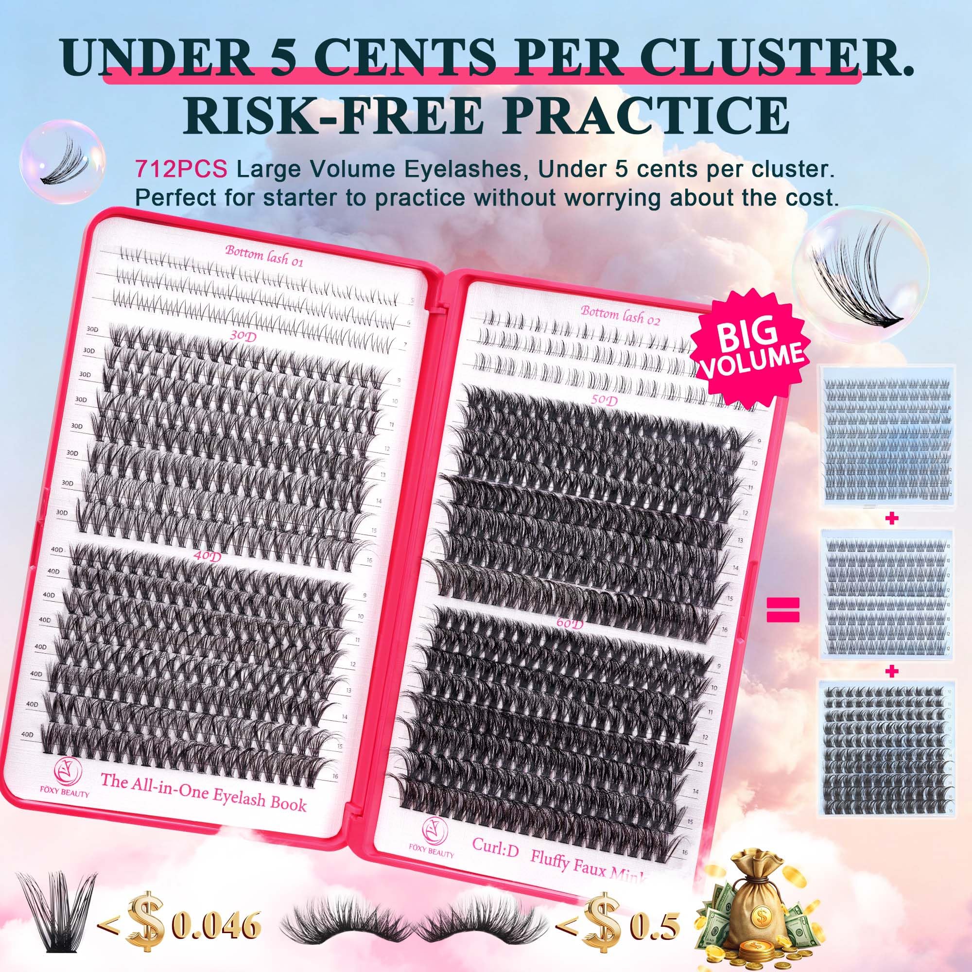 CCODDY multi-length clusters support cat eye, doll eye, and fox eye looks