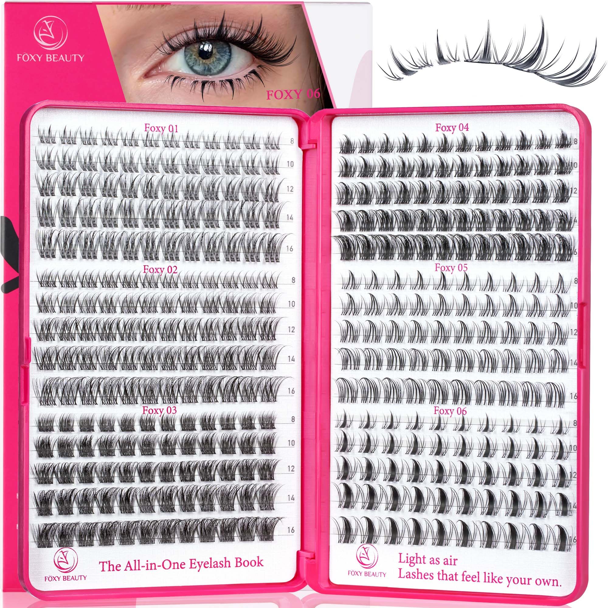 CCODDY lash clusters wide-band 8–16mm for natural daily wear.