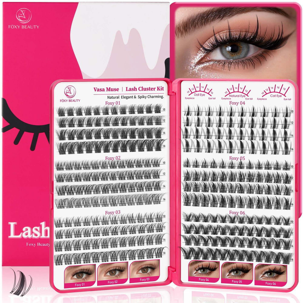 CCODDY Vasa Muse wideband lash clusters for 10–16mm, creating a full daily look.