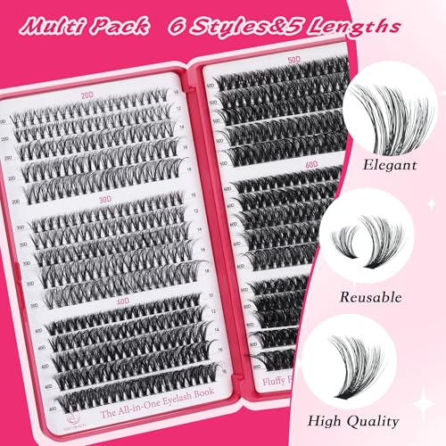 CCODDY wispy lash clusters 20D for natural-looking volume