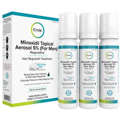 C'rcle Minoxidil Foam 5% unscented bottle for mess-free application