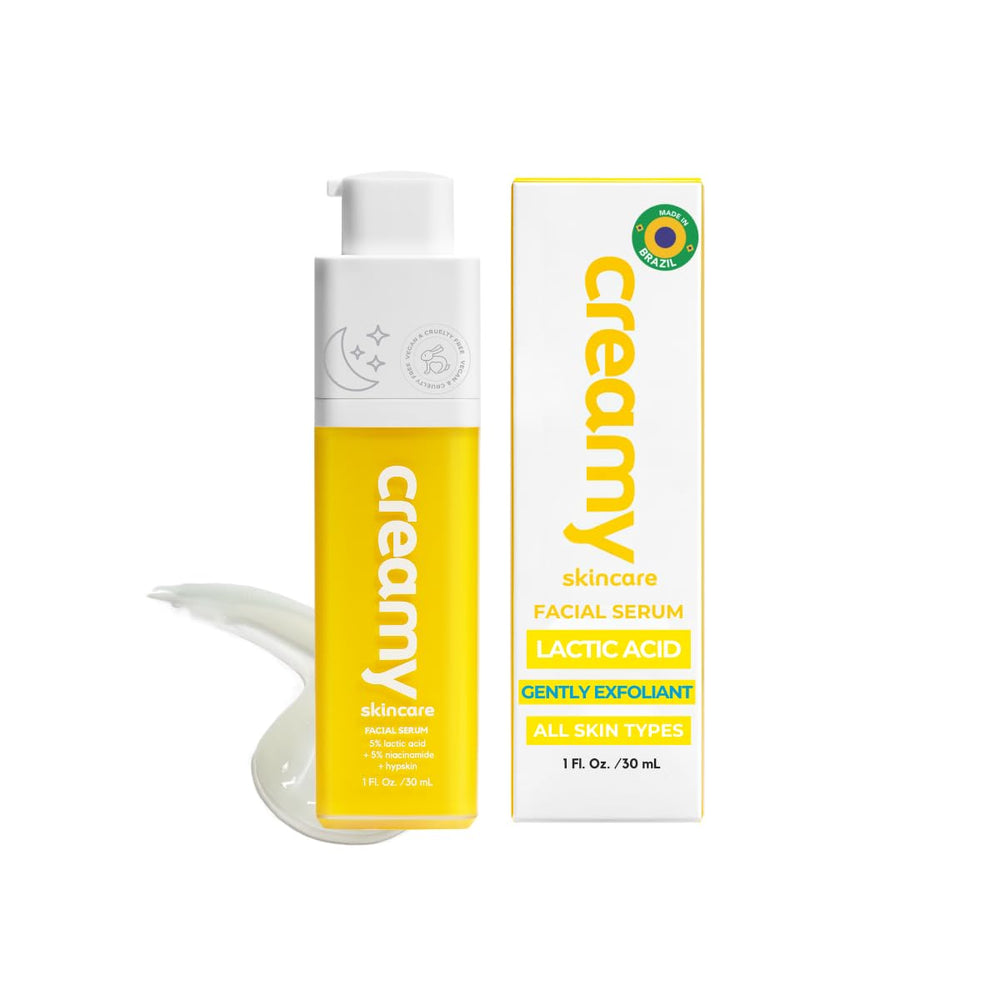 C Creamy Skincare hydrating serum bottle being poured for moisture