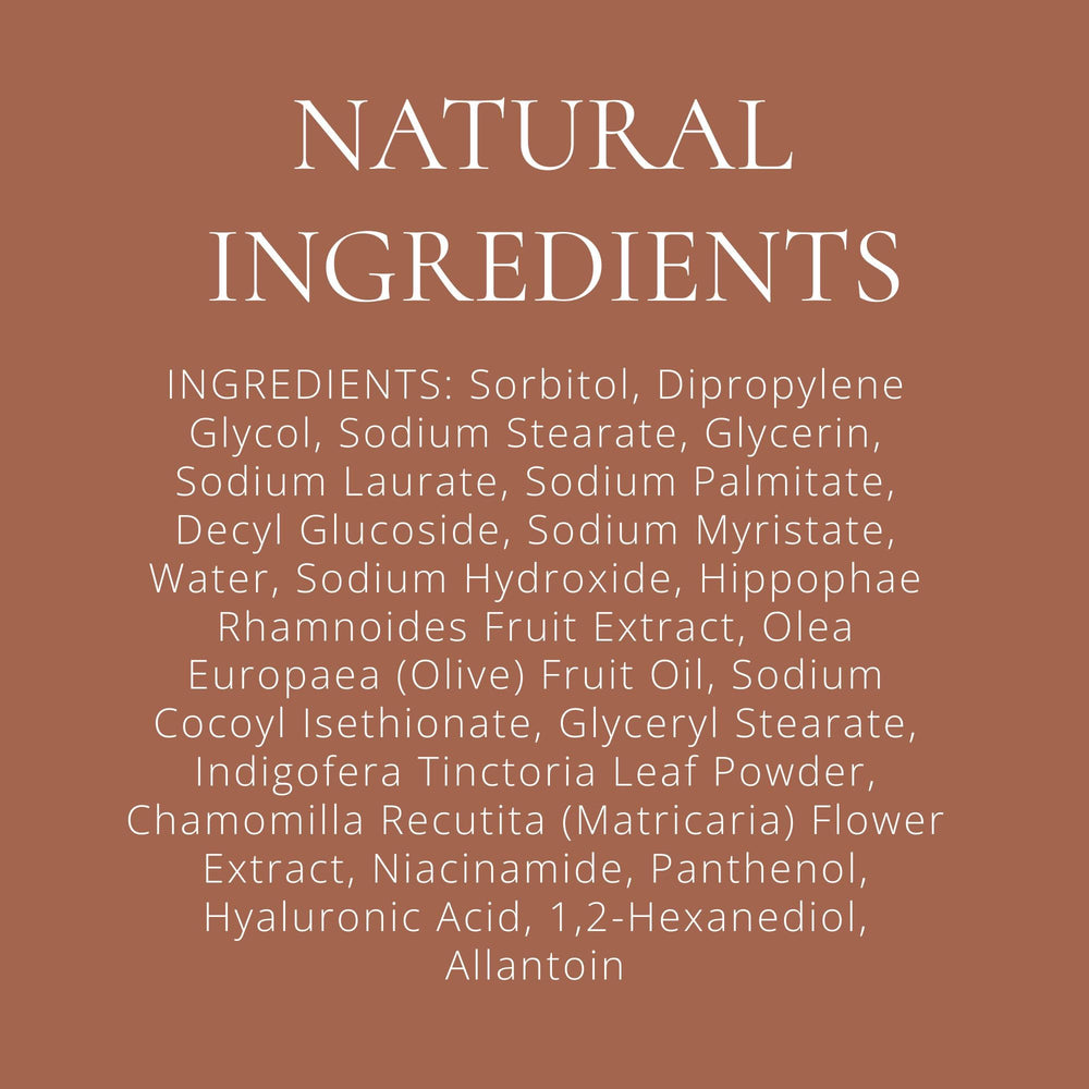 CDH7DAYS natural ingredients display highlights vegan, plant-based cleansing.
