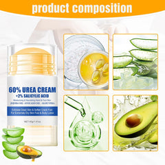Cecurpo foot cream application on heels for smoothing and hydration