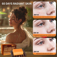 Ceedoo Kojic Acid Soap with vitamin C and retinol enhances radiance during cleansing.
