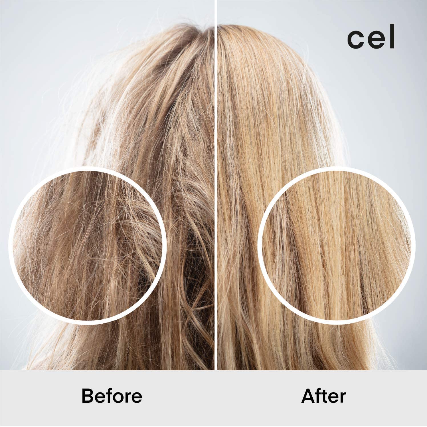 Cel Microstem sulfate-free label indicating gentle cleansing for all hair types.