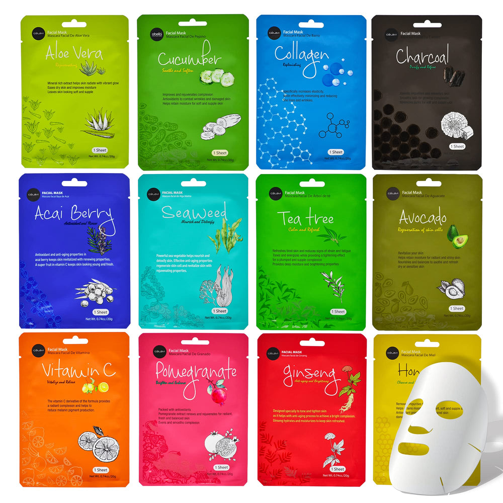 Celavi Essence Face Mask pack showing 12 sheets for quick hydration and balanced skin