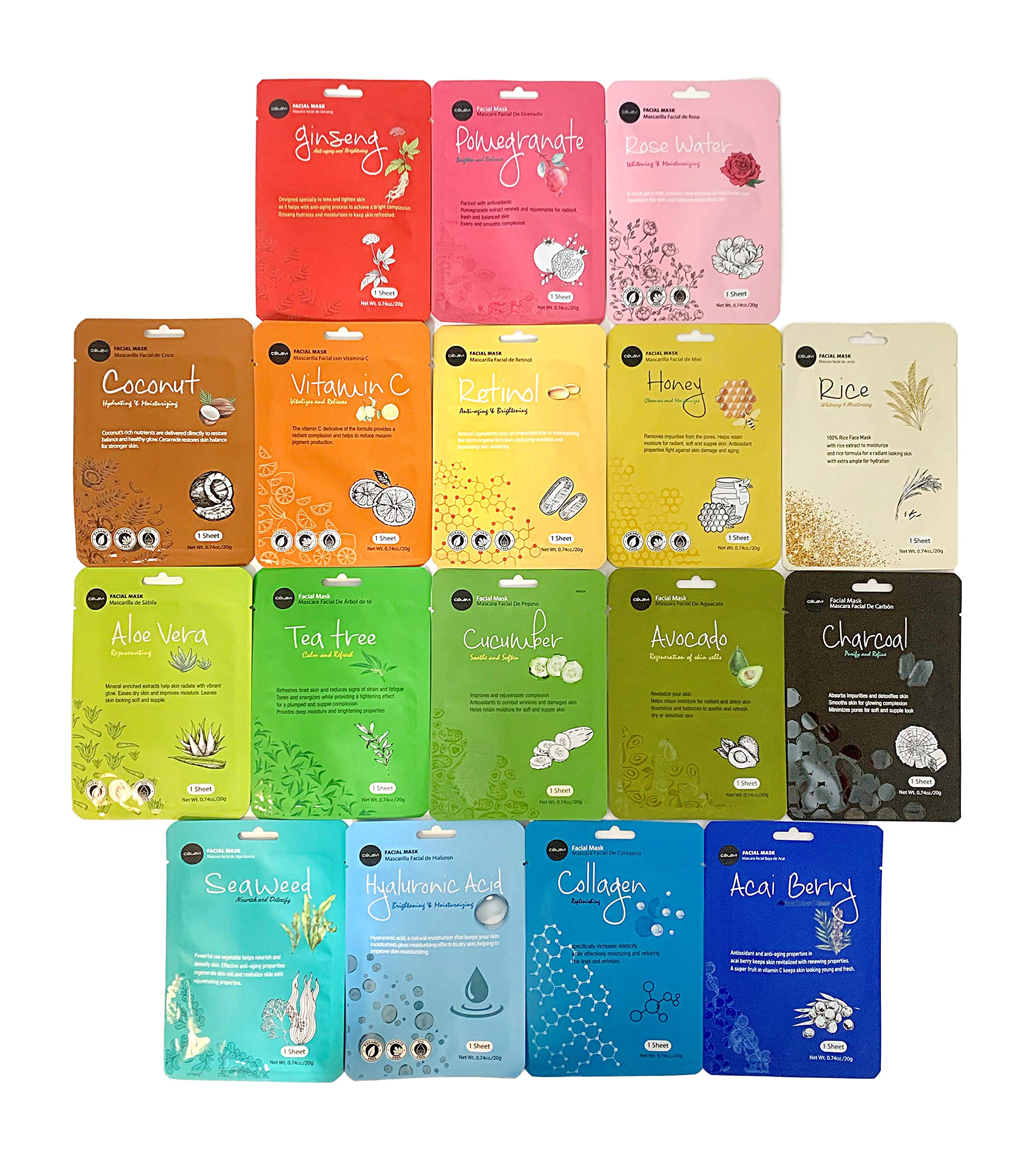 Celavi Essence Mask with pomegranate highlights radiance and hydration for daily skin nourishment.