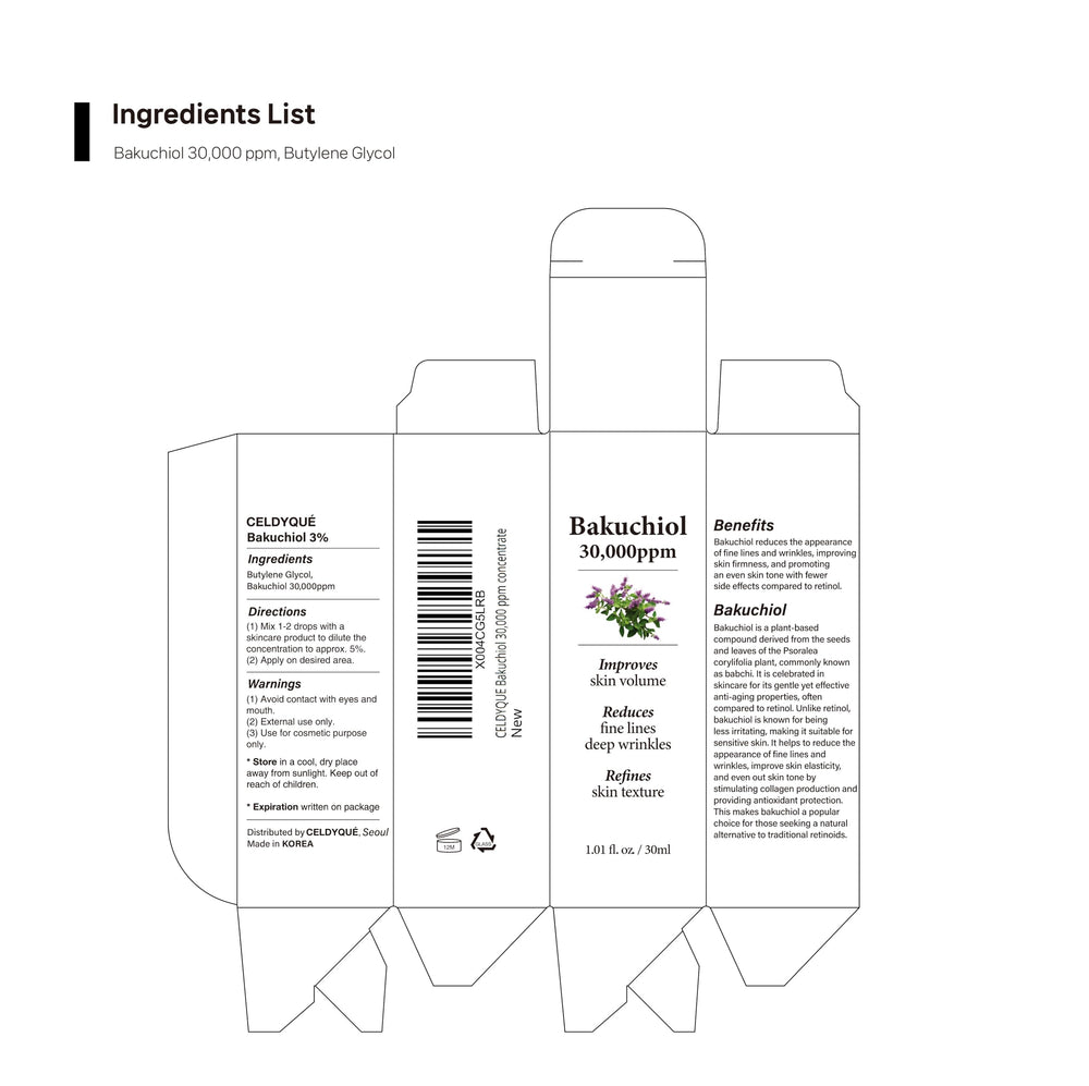 Vegan and cruelty-free CELDYQUE Bakuchiol concentrate for ethical skincare