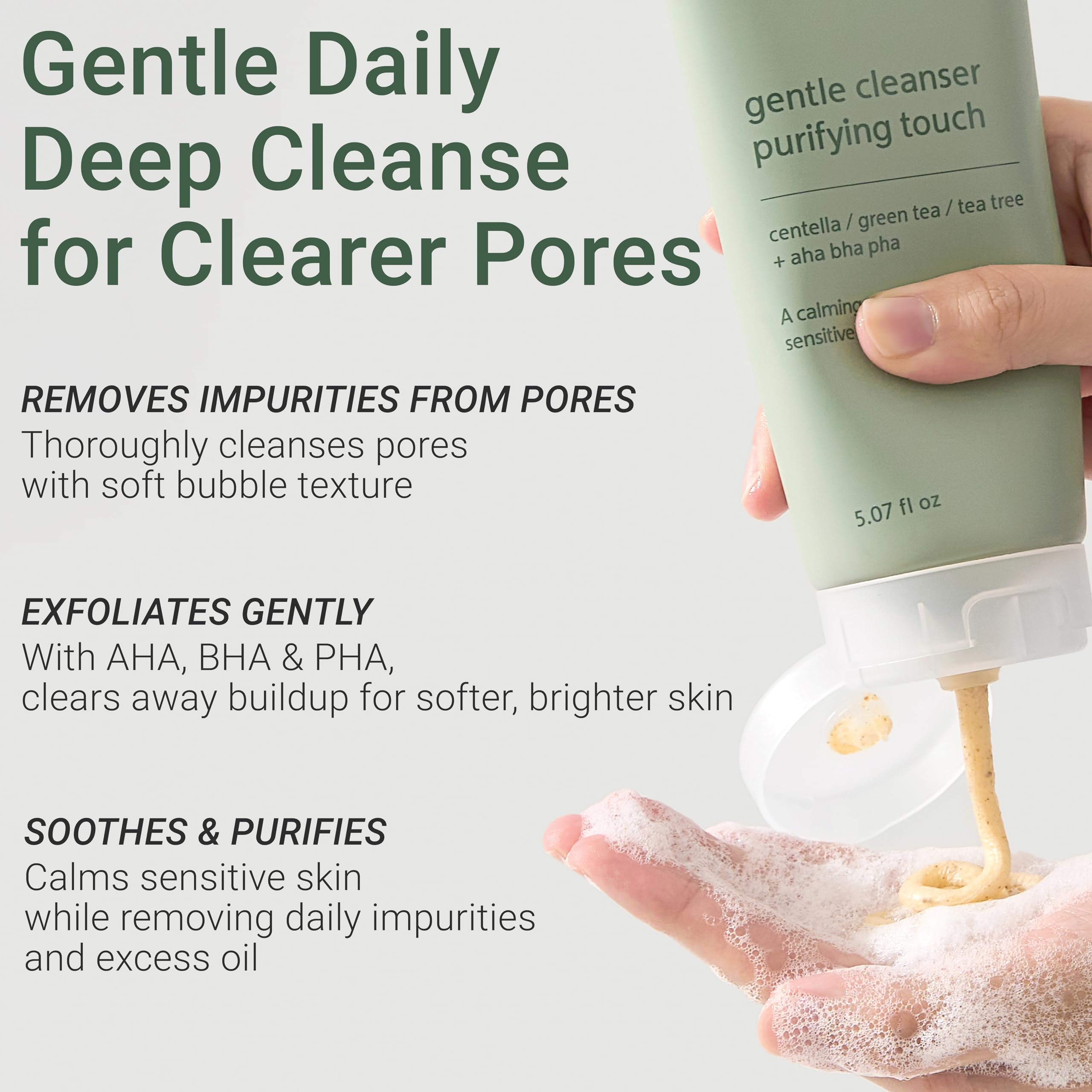 CELDYQUE Gentle Cleanser green-tea refreshes and defends skin against environmental stressors.