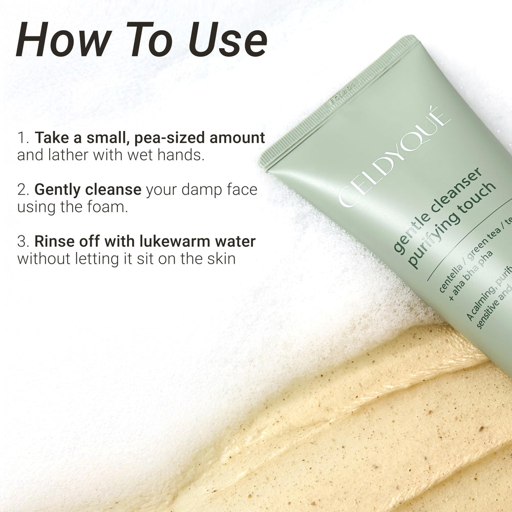 CELDYQUE Gentle Cleanser stylish pump bottle design for ease of daily use.