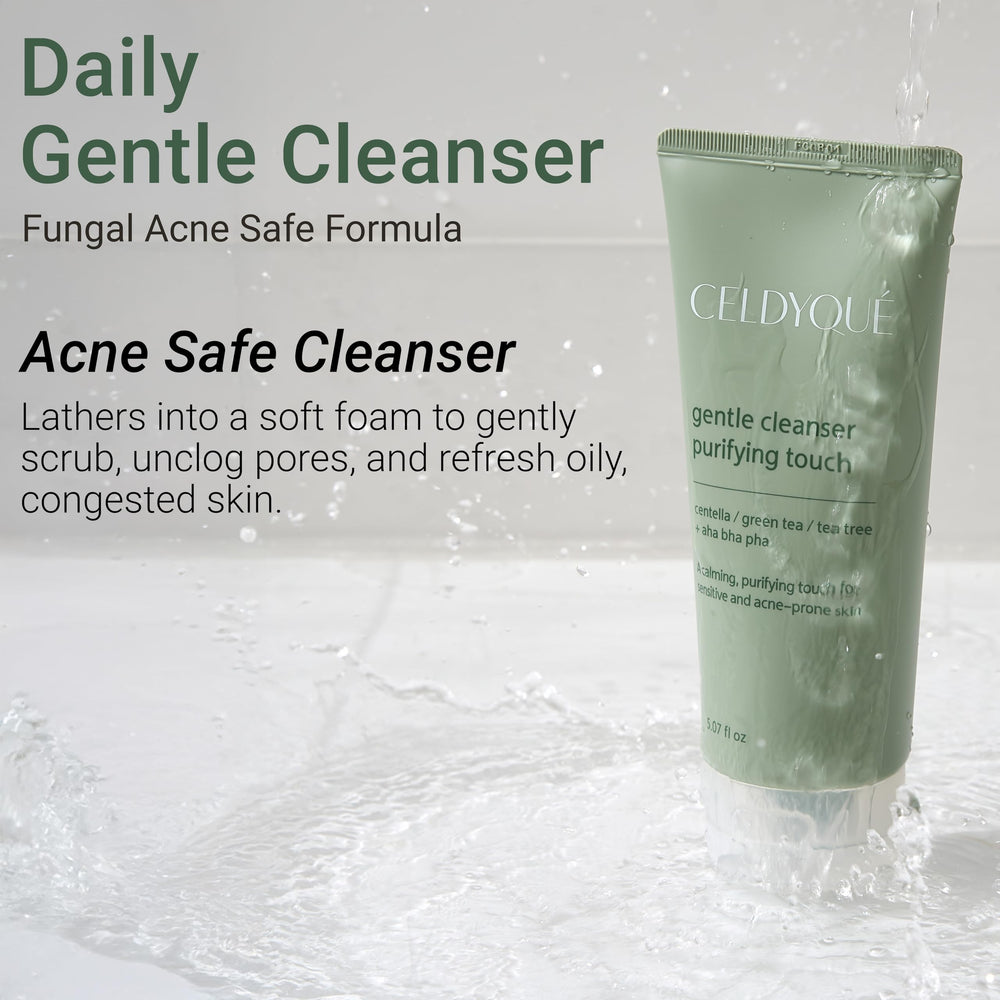 CELDYQUE Gentle Cleanser suited for sensitive skin with minimized irritation.