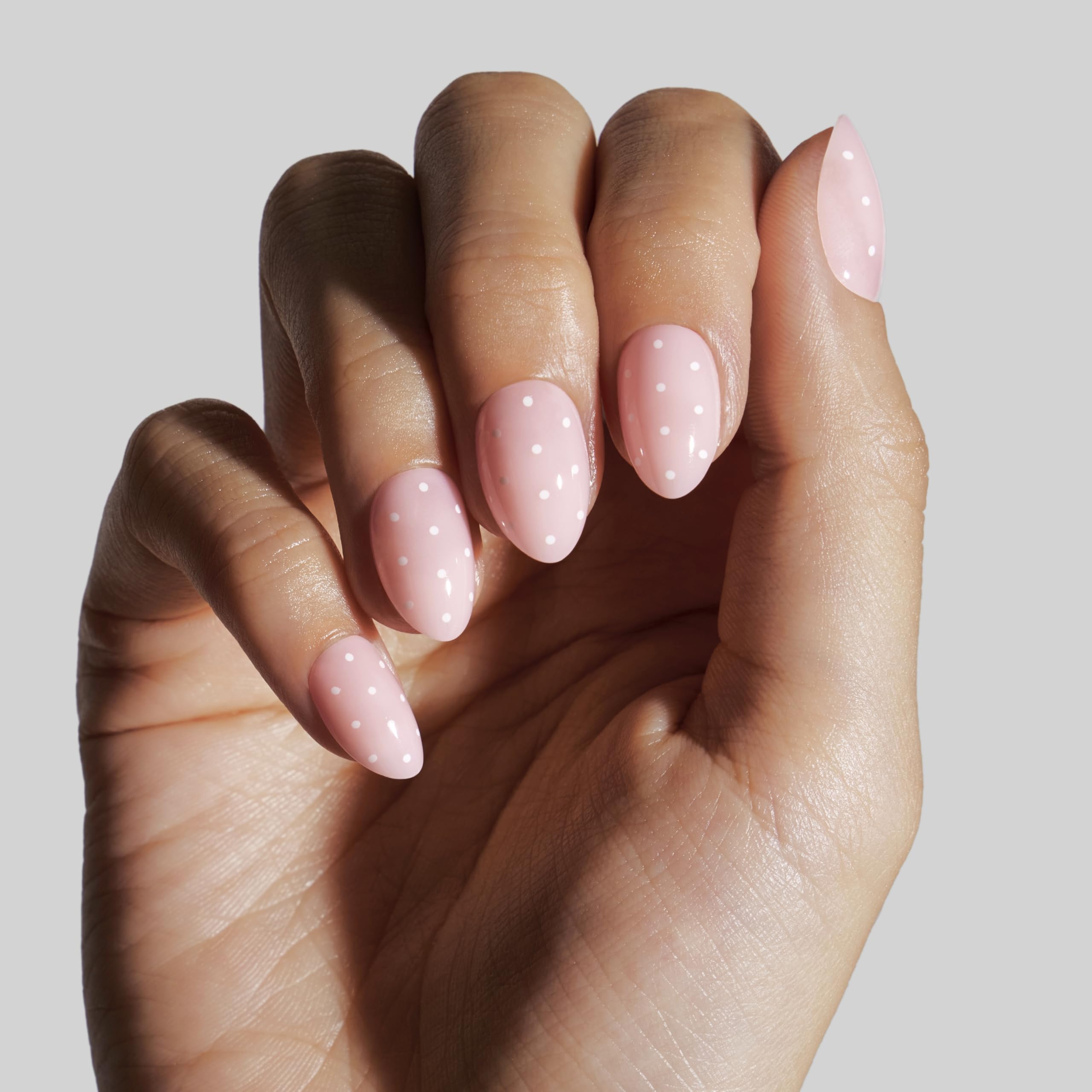 Celebritips Baby Pink Dot press-ons for quick salon-like nails at home.