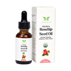 Celestial Psyché rosehip oil bottle for daily hydration and balanced skin.