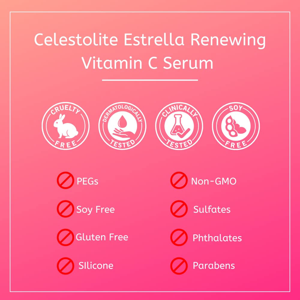 Celestolite Estrella serum swirl texture on skin surface.