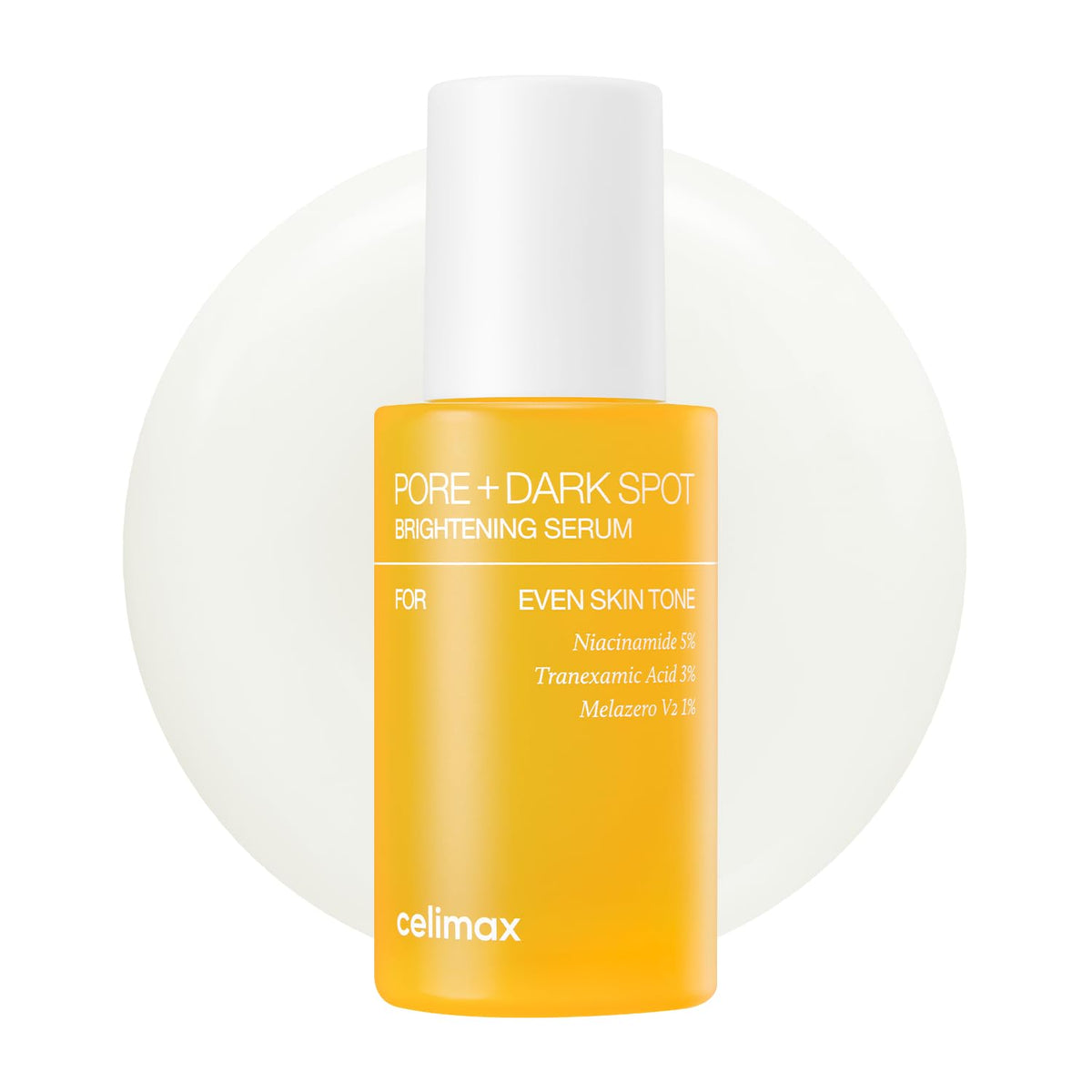 Celimax Pore+Dark Spot Serum bottle with pump for easy daily use