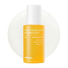 Celimax Pore+Dark Spot Serum bottle with pump for easy daily use