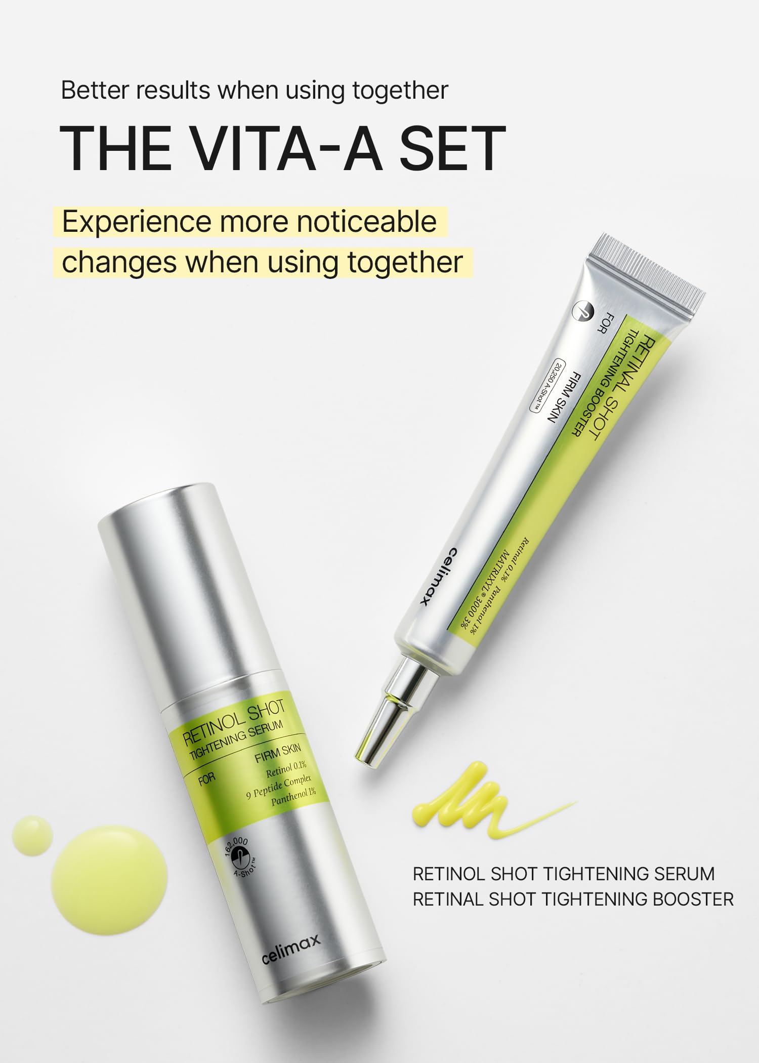 Celimax Vita A Retinal Shot Duo travel-friendly box on a vanity for easy use.