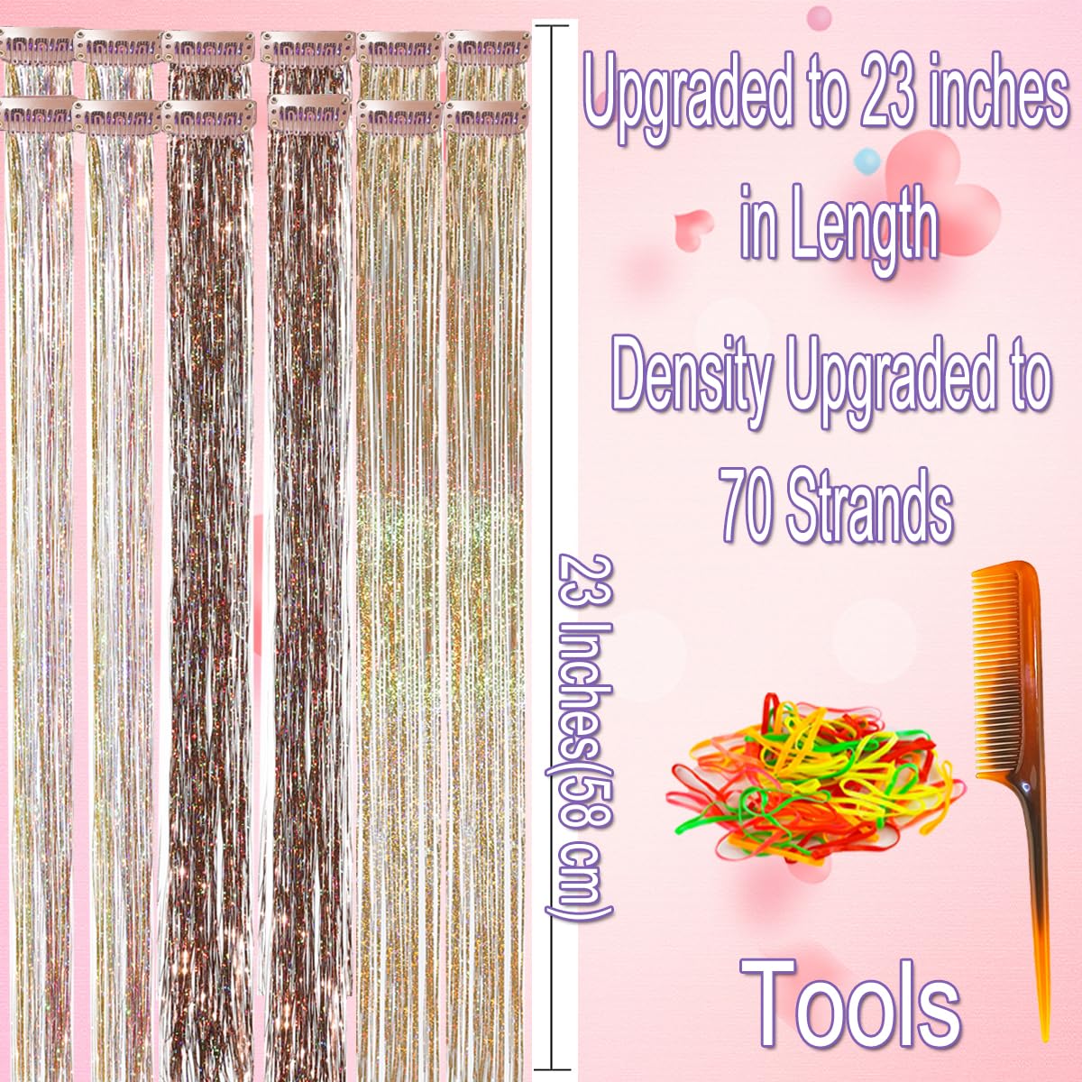Celinabella 23-inch clip-in extensions blend smoothly with any hairstyle.