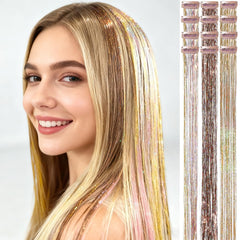 Celinabella champagne gold coffee brown galaxy glitter tinsel for subtle festival sparkle.