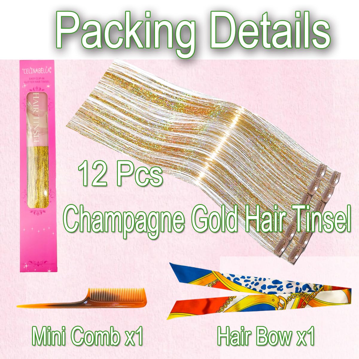 Celinabella precision tail comb helps section hair for easy application.
