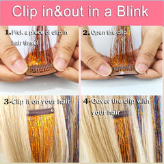 CelineBella shimmering fairy hair strands add magical sparkle for events