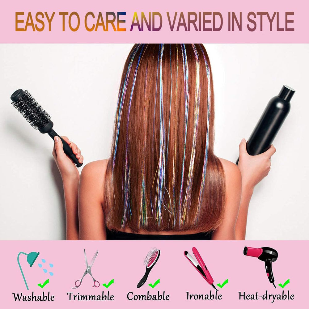CelineBella tinsel braided into hair demonstrates secure flexible accent
