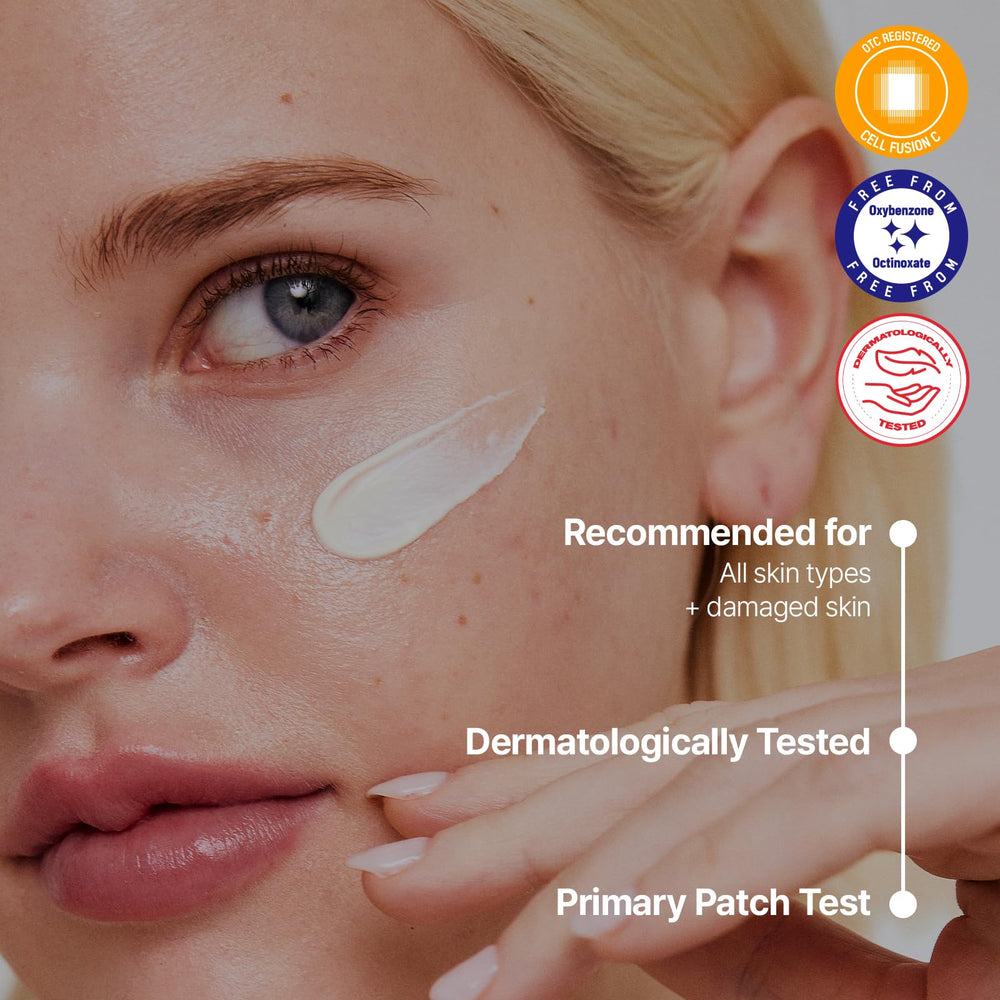 Cell Fusion C sunscreen free from oxybenzone and octinoxate.