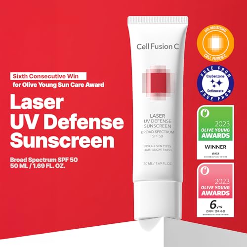 Cell Fusion C sunscreen texture being dispensed for easy application.