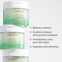 Cell Fusion C Post Alpha CICA Toner Pad — Madecassoside, douceur apaisante et hydratation durable.