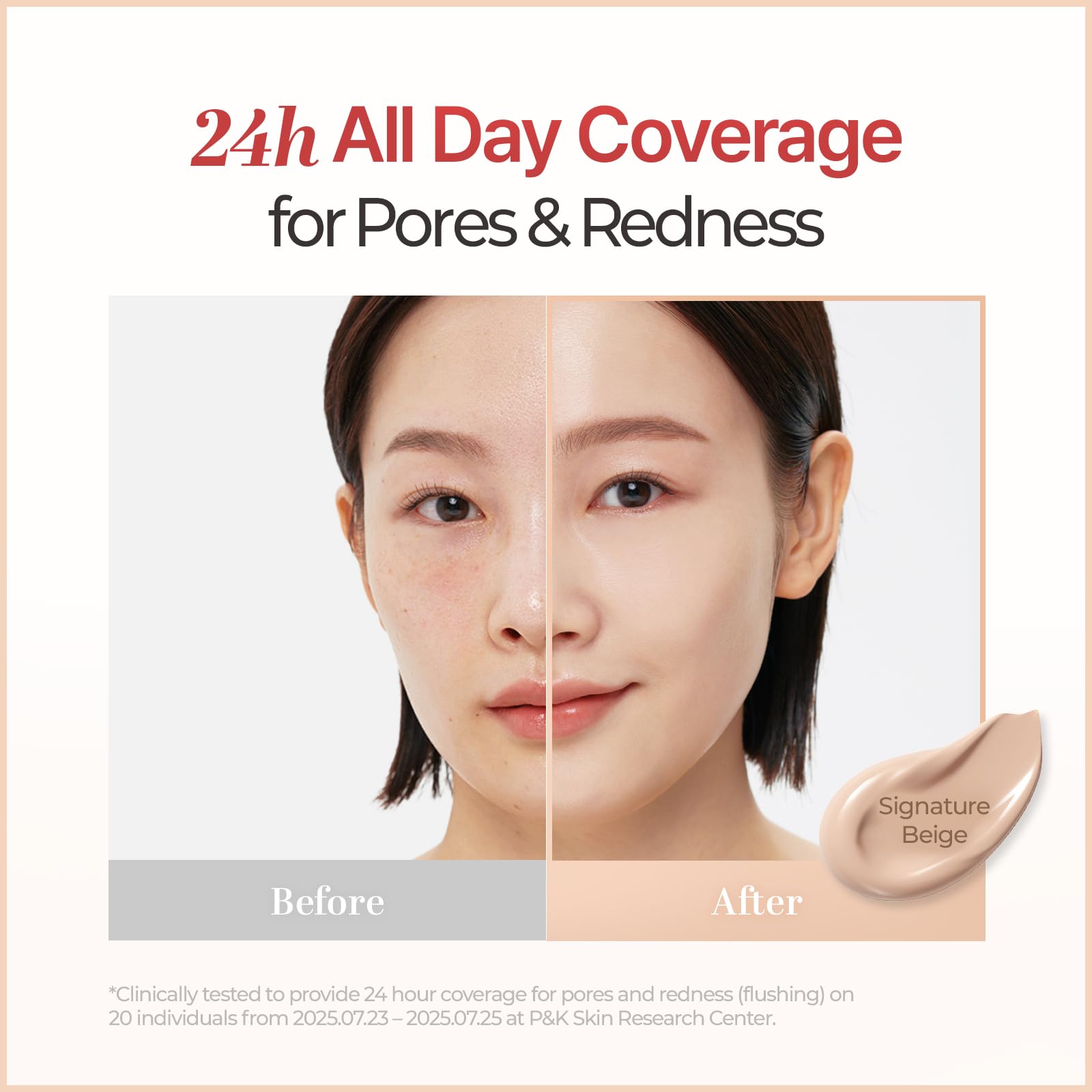 Model swatch shows No.23 shade on light-to-medium tones.