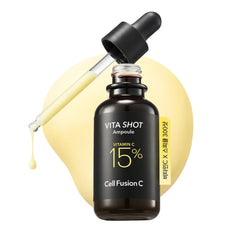 Cell Fusion C Vita Shot Ampoule bottle showcases glow-boosting packaging for brightening skin
