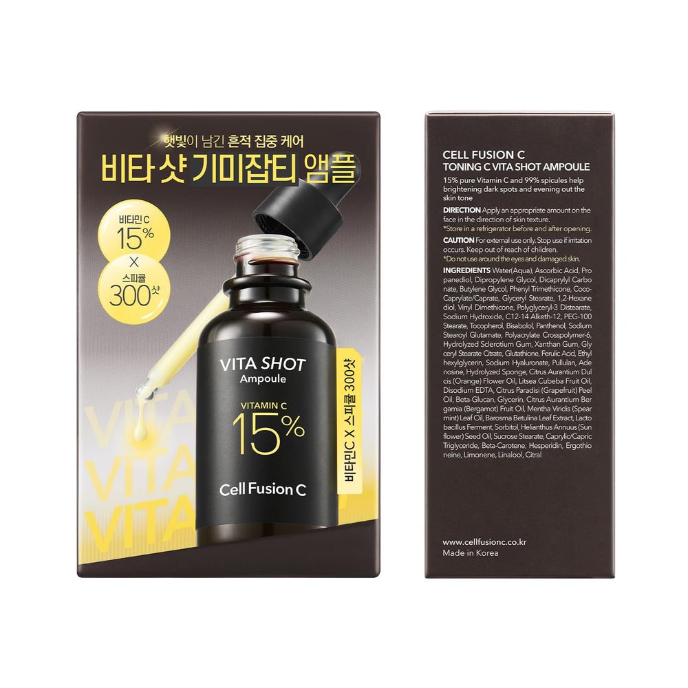 Cell Fusion C Vita Shot Ampoule with spicules highlights gentle exfoliation