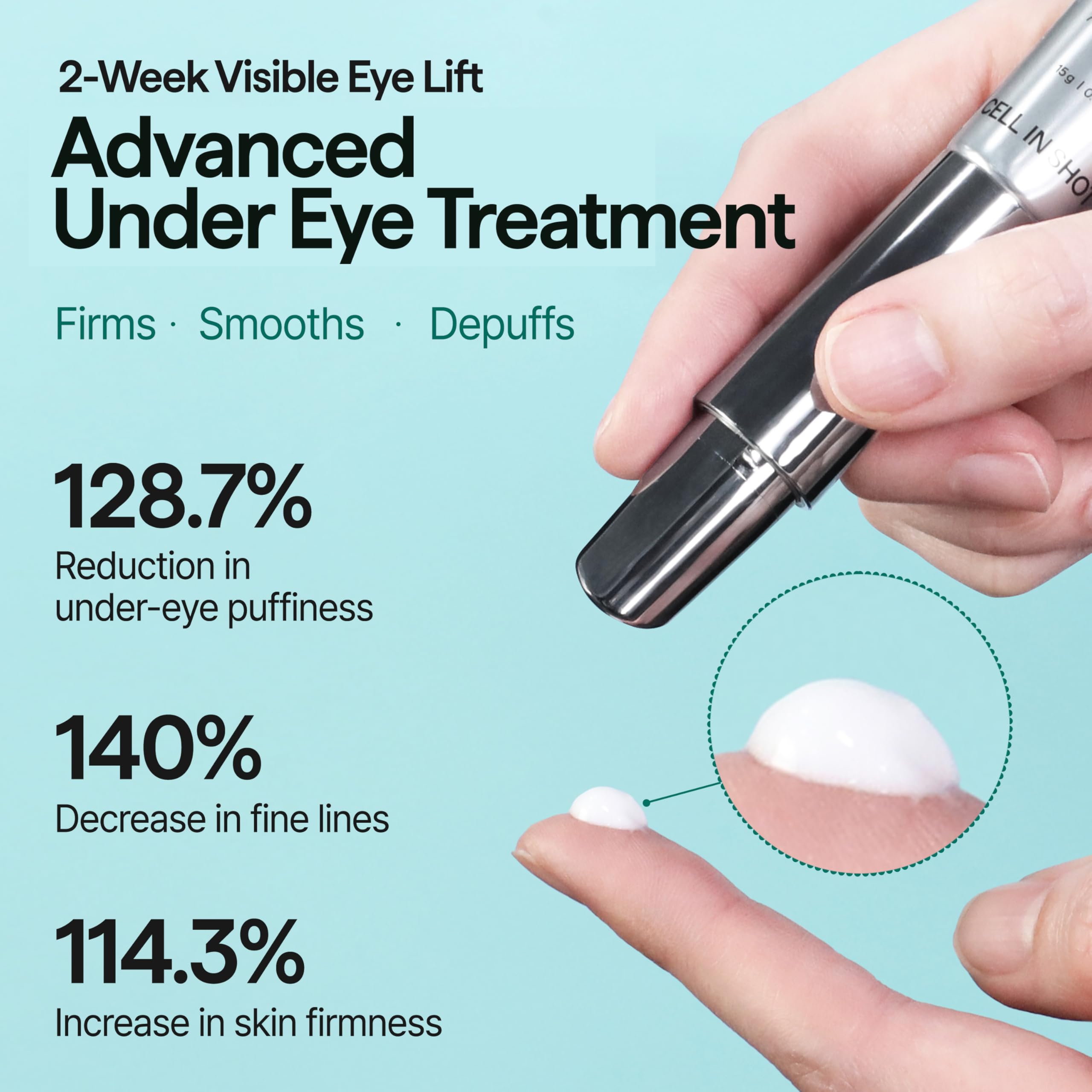 CELL IN SHOT Eyebanding Shot cream tube close up for targeted eye care