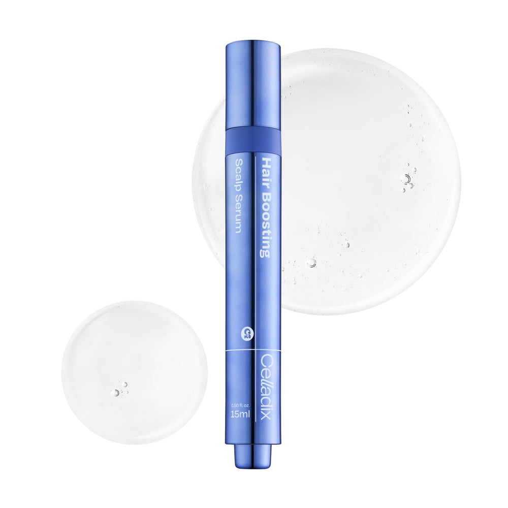 Celladix Hair Boosting Serum bottle for easy scalp refreshment.