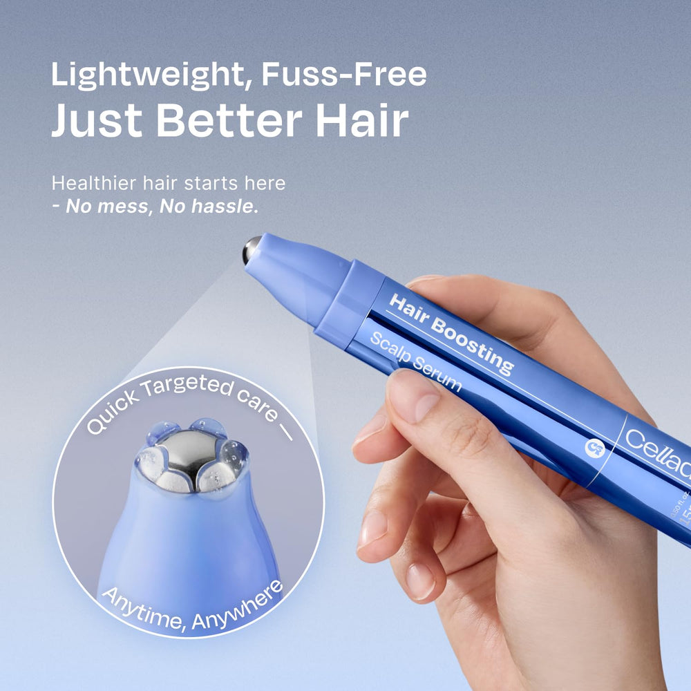 Celladix Metal-tip Massage Applicator delivers refreshing, mess-free scalp treatment.