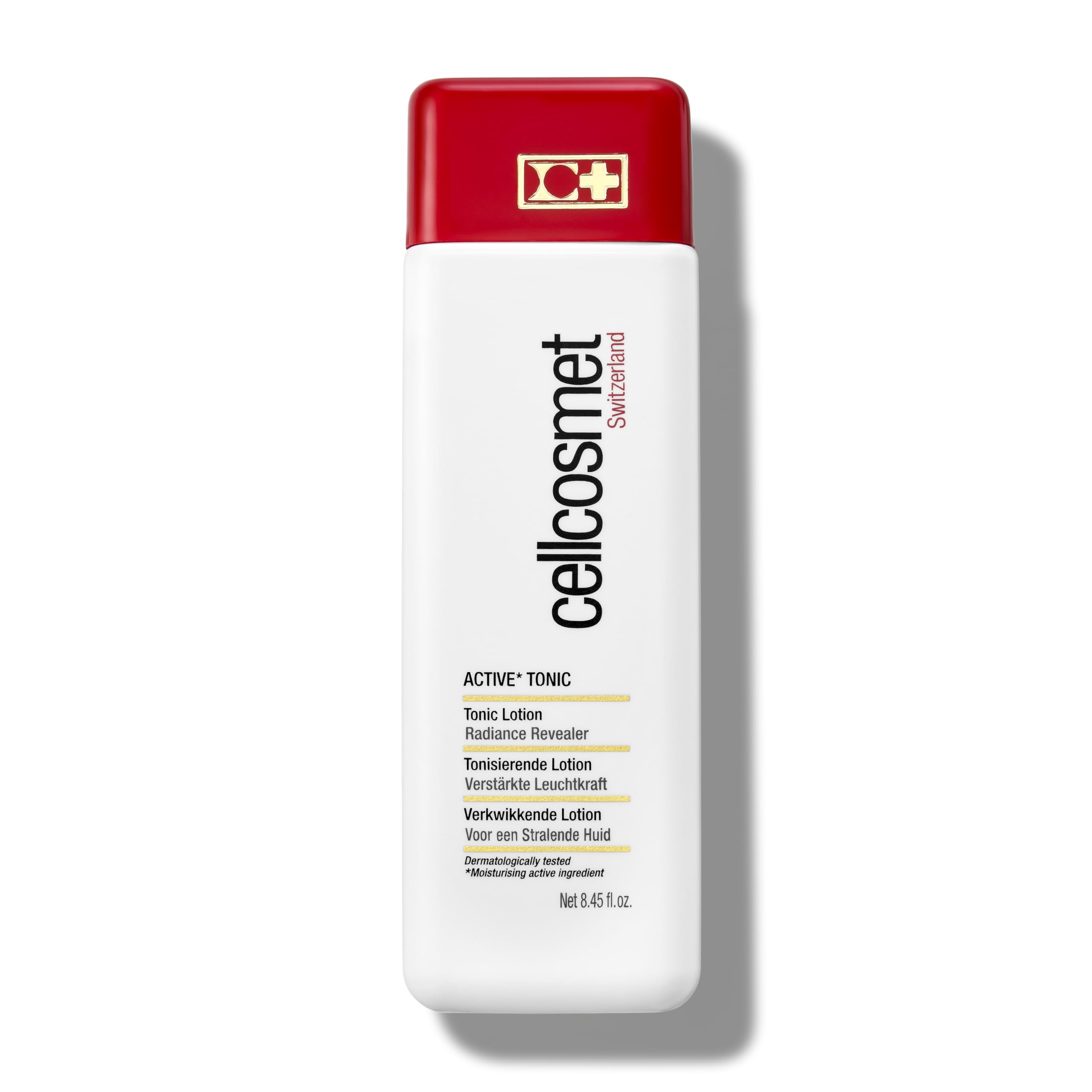 Cellcosmet Active Toner bottle front view, radiance-boosting prep for daily skincare