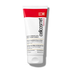 Cellcosmet Gentle Cream Cleanser bottle closeup highlighting a luxe formula for daily makeup removal.