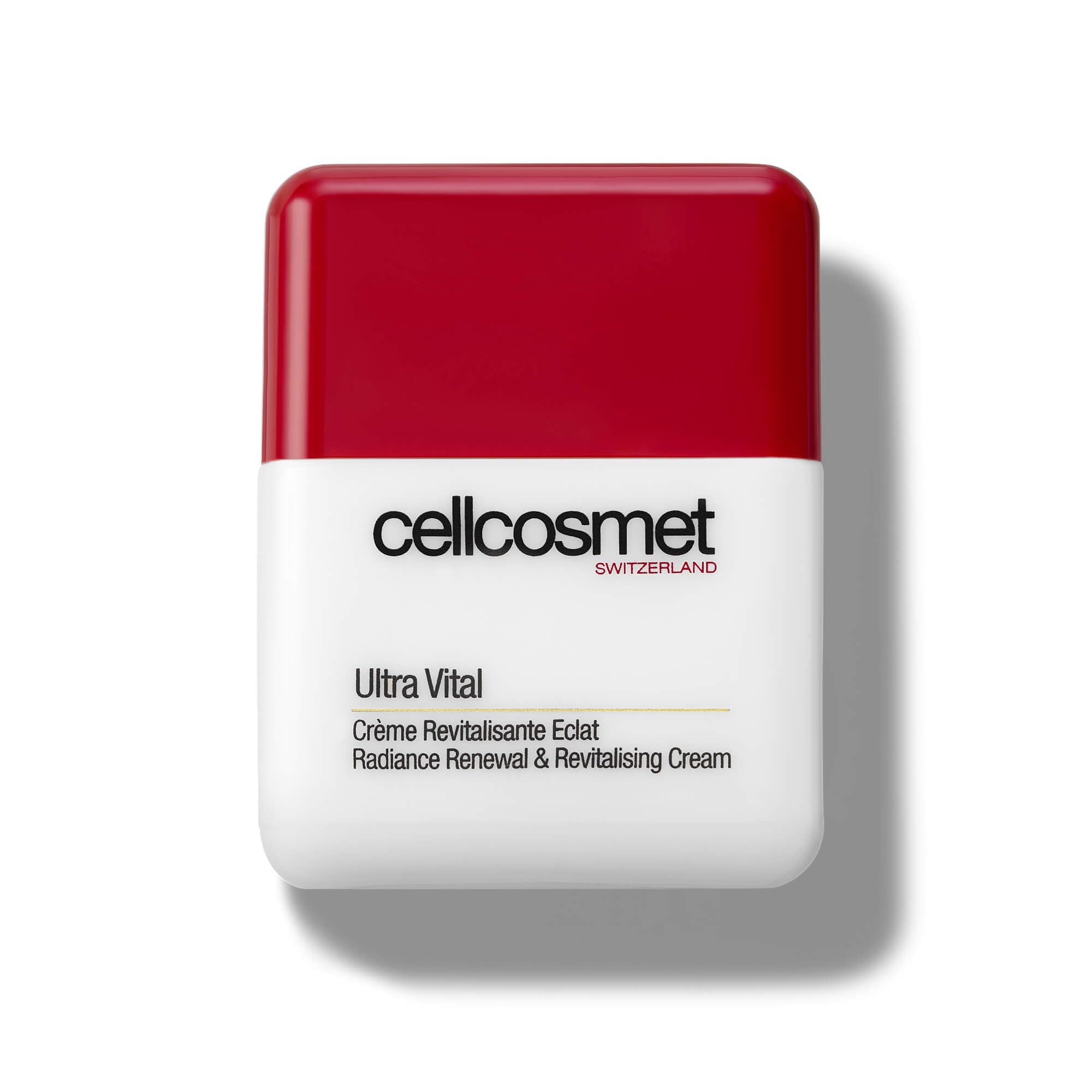 Cellcosmet Ultra Vital bottle front for hydration and radiance