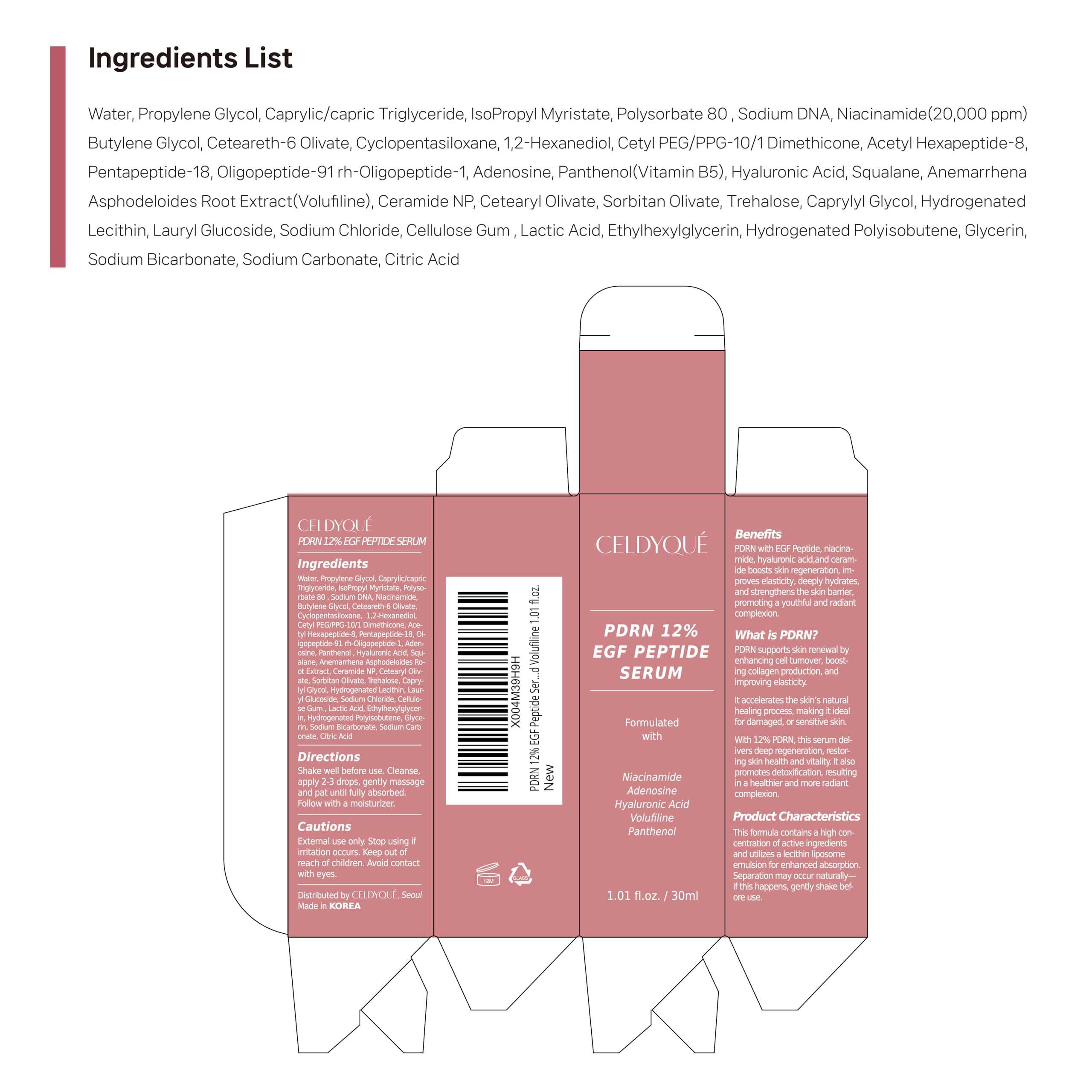 CELDYQUE Product batch label and cap detail on the bottle.