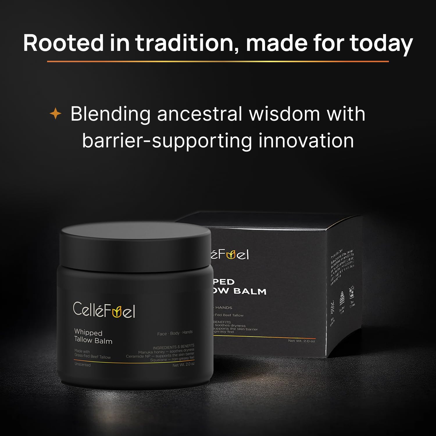 CelleFuel balm on hand demonstrates versatile use on hands and body