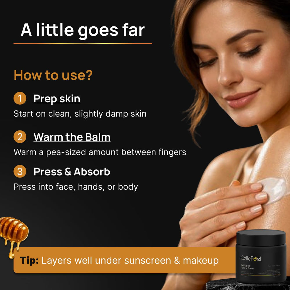 CelleFuel unscented balm being applied with fragrance-free formula