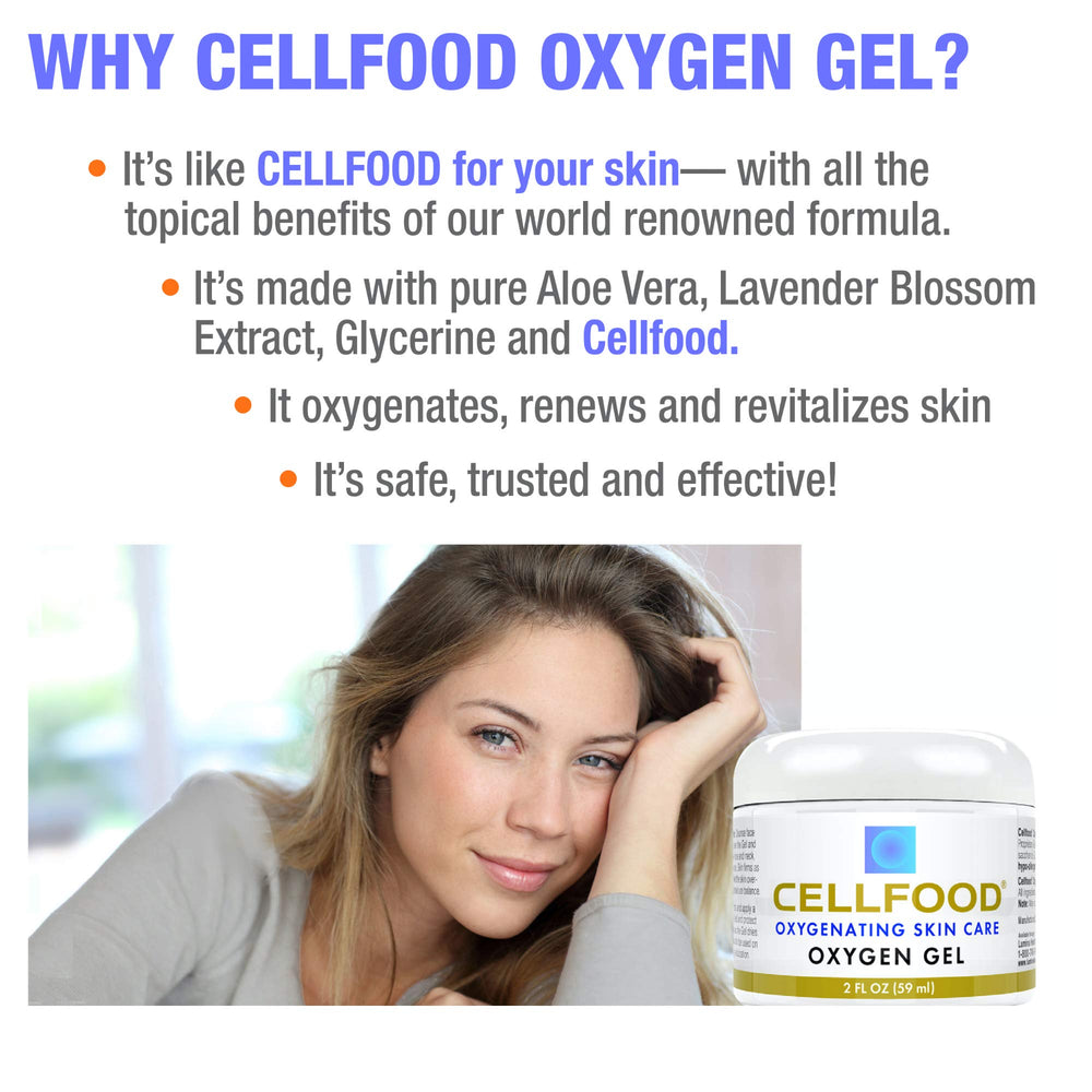 Cellfood Oxygen Gel jar open reveals a smooth, soothing texture