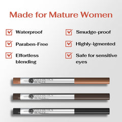 CELLMETICS BEAUTY long wear cream eyeliner swatches show rich color.