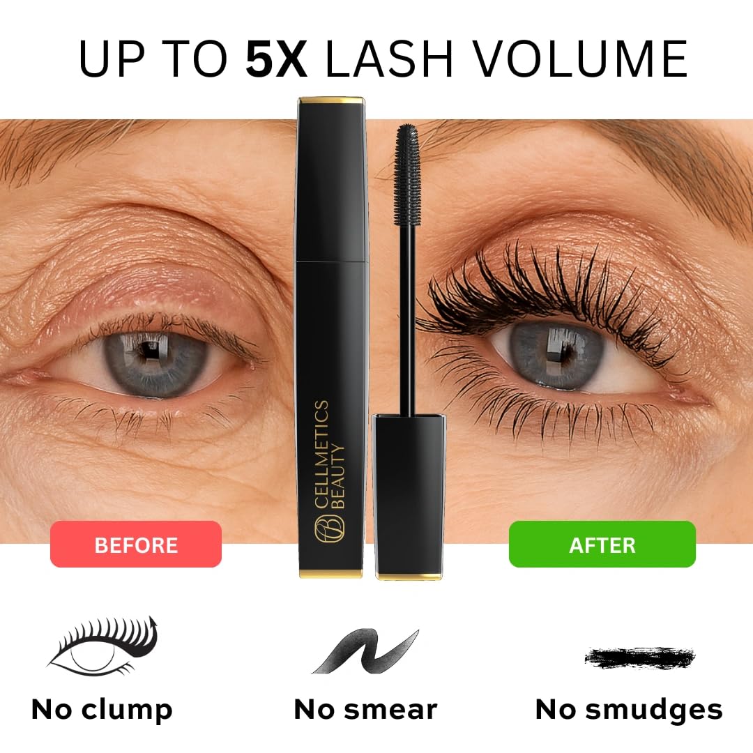 CELLMETICS BEAUTY Mascara wand closeup shows ergonomic grip for steadier application.